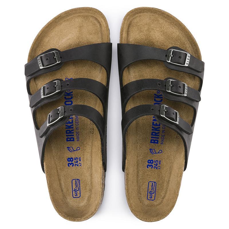 Florida Birkenstock Soft Footbed Oiled Kozene Damske Čierne | SK 80AHK